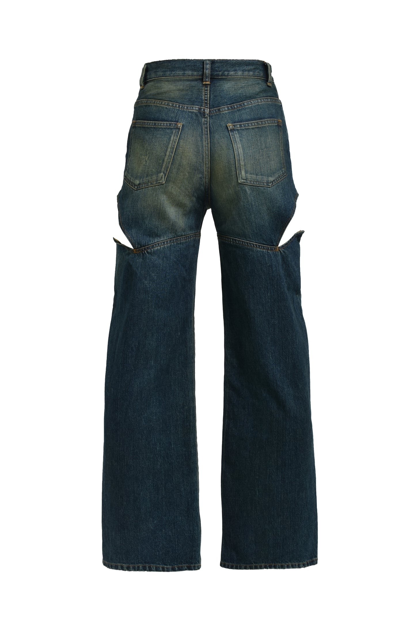 CUTOFF DENIM PANTS / BLU