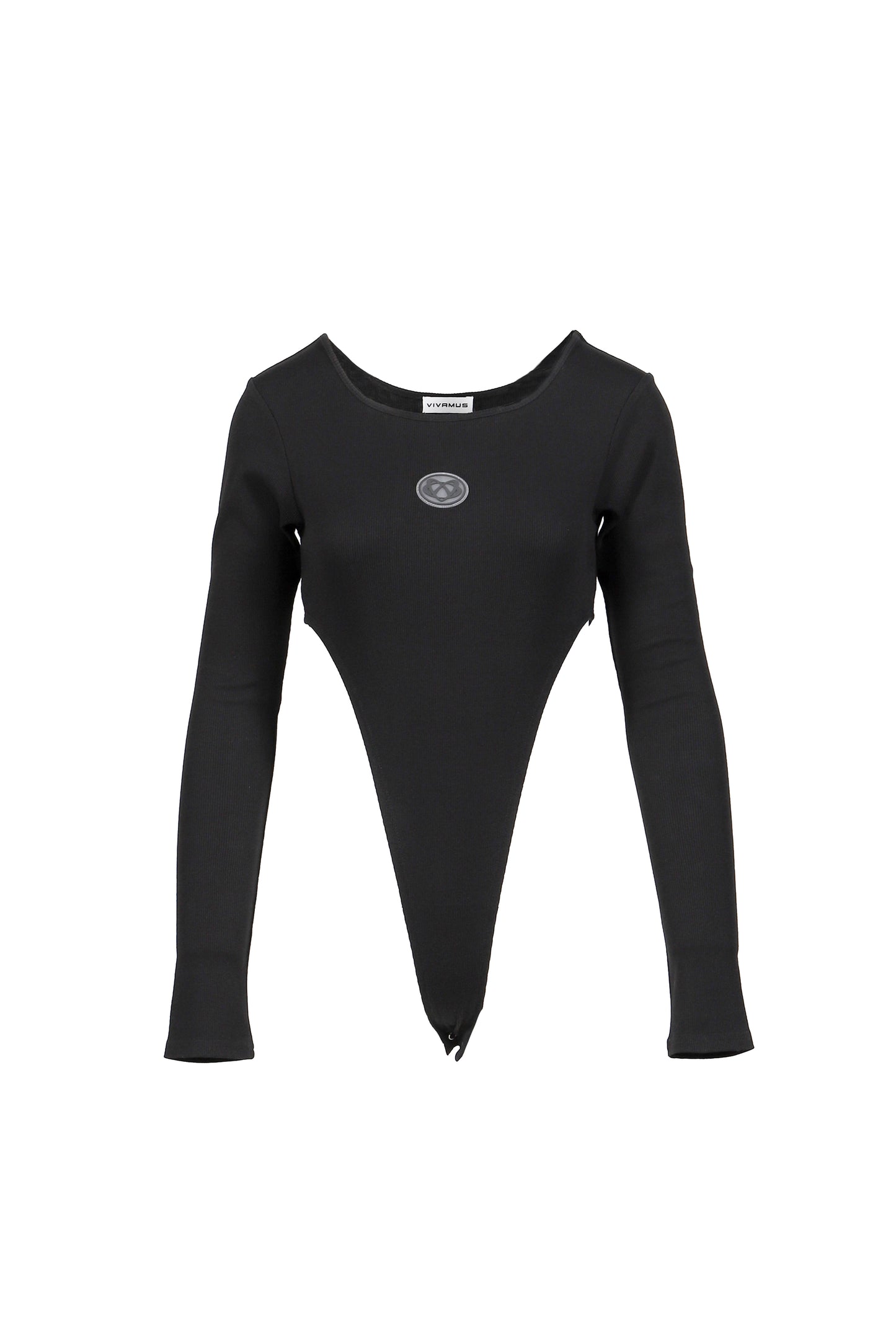 RIB CUT BODYSUITS  / BLK