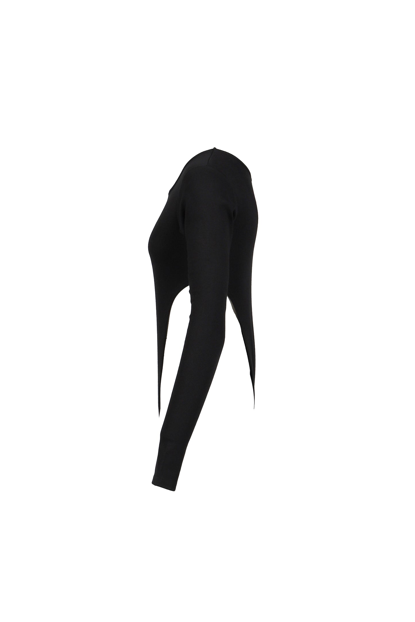 RIB CUT BODYSUITS  / BLK