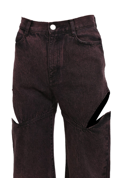 CUTOFF DENIM PANTS / PNK