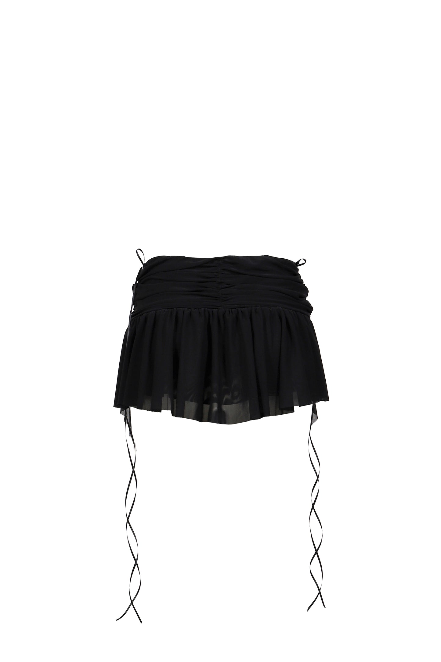 MICRO MINI GATHER SKIRTS / BLK