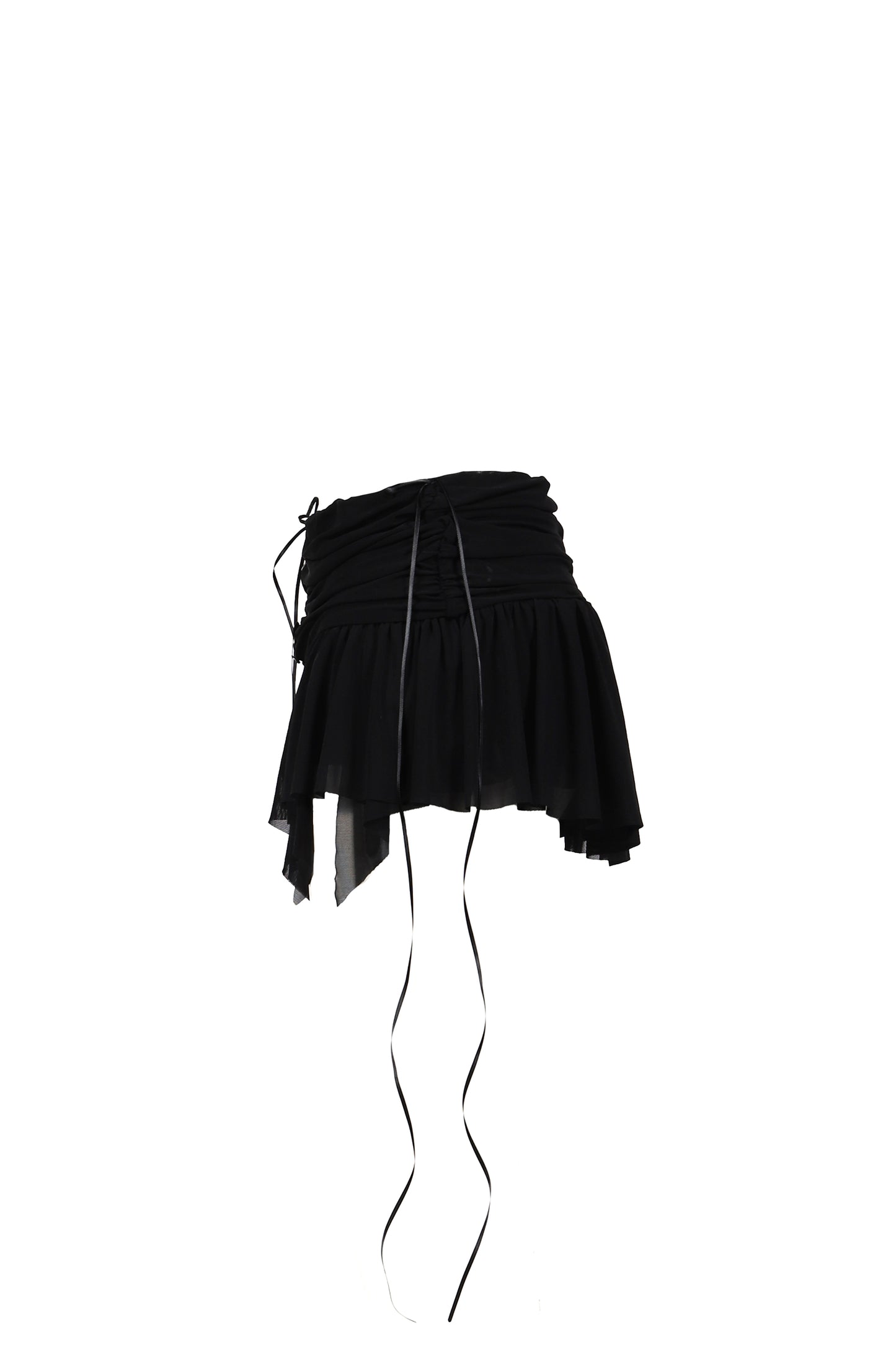 MICRO MINI GATHER SKIRTS / BLK