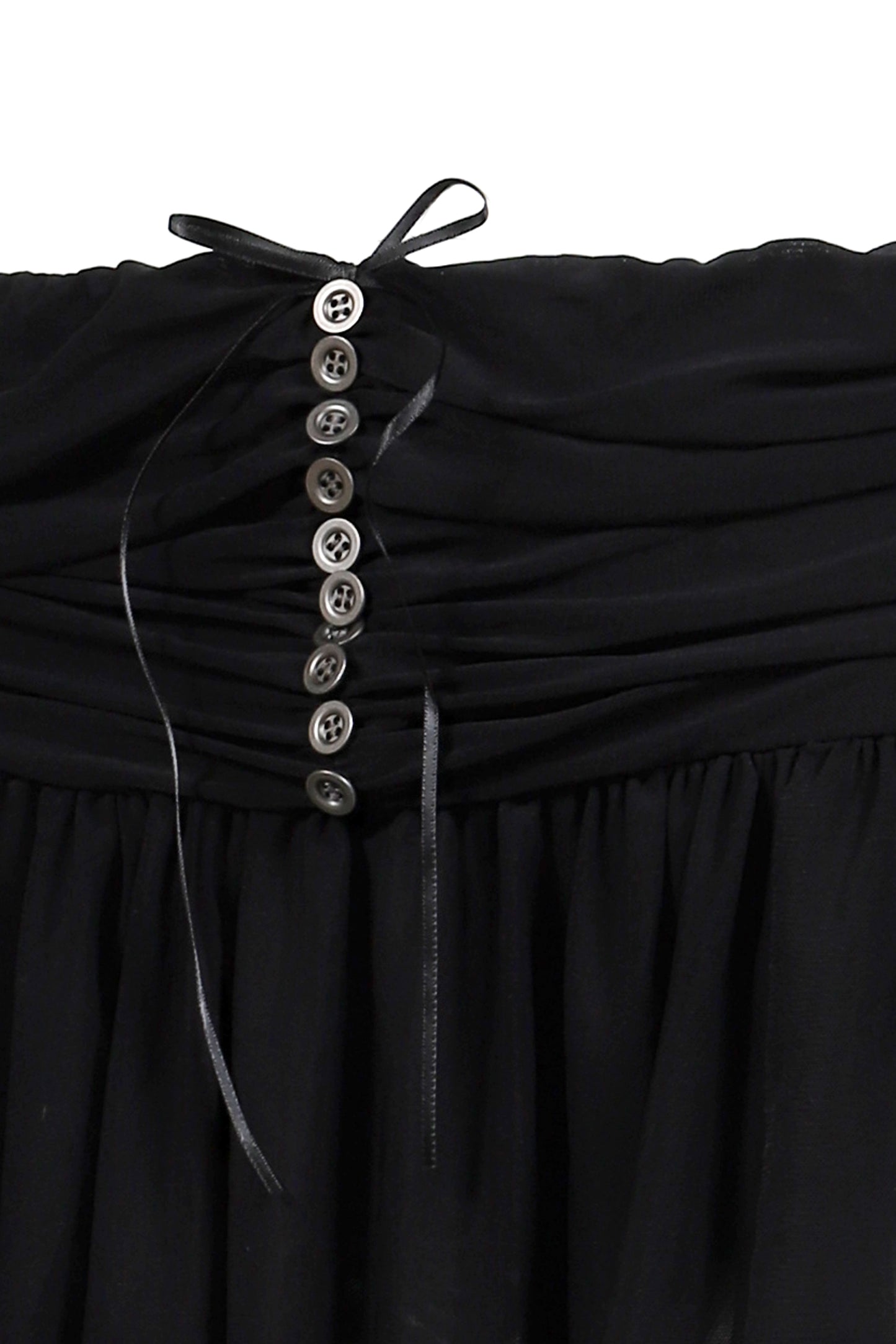 MICRO MINI GATHER SKIRTS / BLK