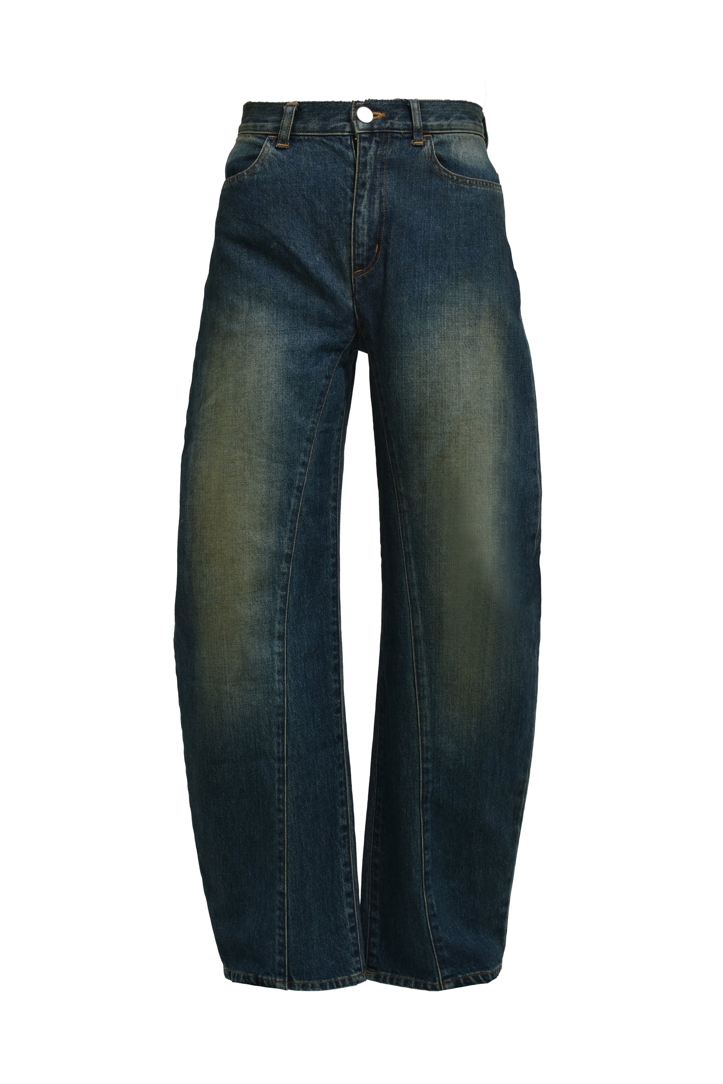 CURVED DENIM PANTS / BLU
