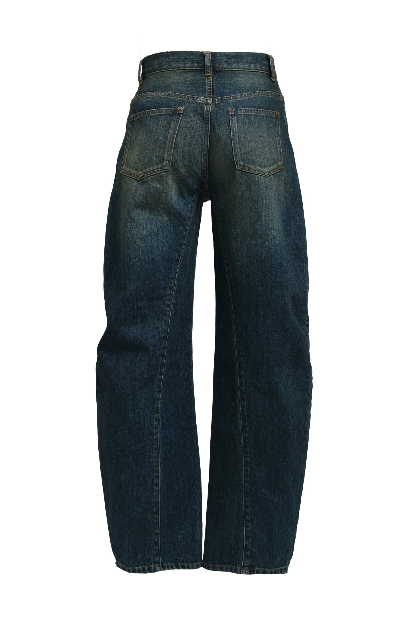 CURVED DENIM PANTS / BLU