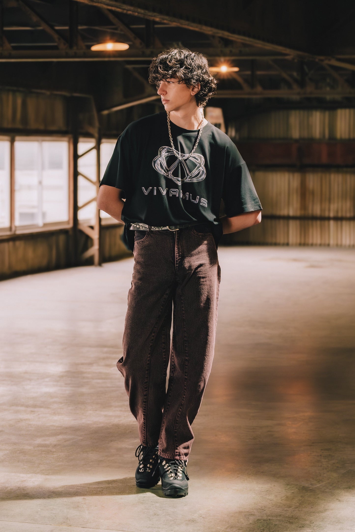 CURVED DENIM PANTS / PNK