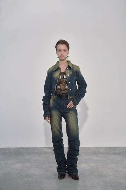 LOOSED LEG DENIM PANTS / BLU