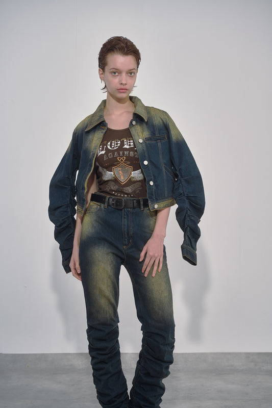 LOOSED SLEEVE DENIM JACKET / BLU