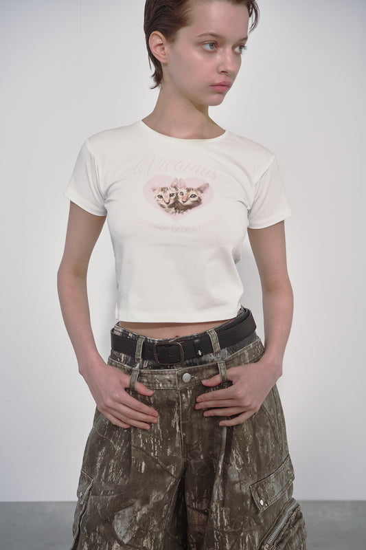 CATS MINI T-SHIRT / WHT