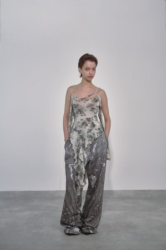 PRINT SWEAT PANTS / GRY