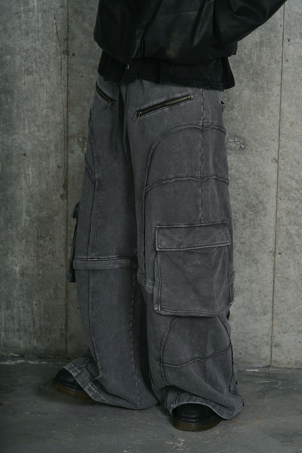 SPLIT SWEAT PANTS / GRY