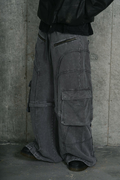 SPLIT SWEAT PANTS / GRY